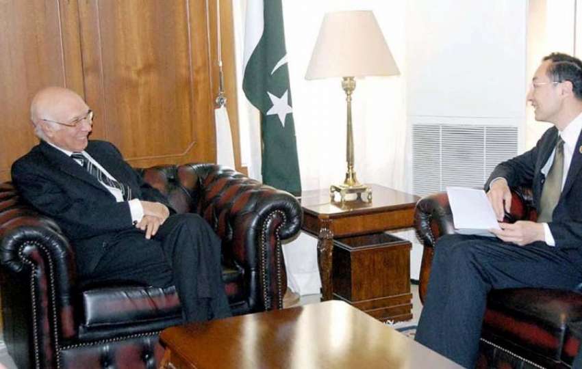 اسلام‌آباد، مشیر خارجہ سرتاج عزیز سے چینی سفیر سن وائی ..