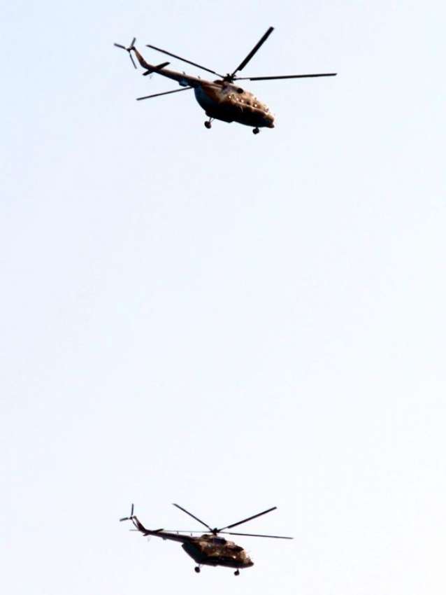 اسلام‌آباد، پاک فوج کے ہیلی کاپٹرز 23 مارچ پریڈ‌کے حوالے ..