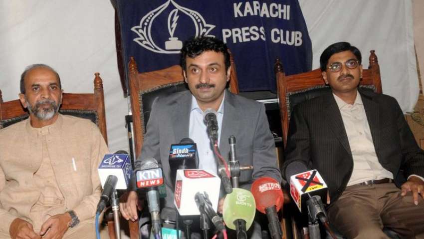 کراچی: پریس کلب میں وزیر اعلیٰ سندھ کے مشیر برائے کھیل فضل ..