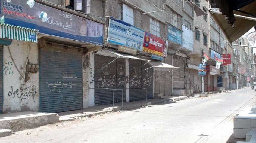 کراچی: حلقہ NA246کے ضمنی الیکشن کے موقع پر علاقے میں دکانیں ..