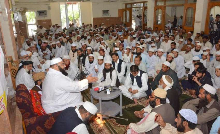 لاہور: پاکستان علماء کونسل کے مرکزی چئیر مین حافظ محمد طاہر ..