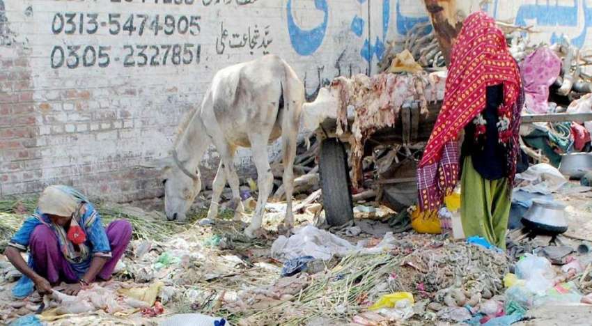 حیدر آباد: ایک خانہ بدوش بچی اپنے گھر کی دیگر خواتین کے ساتھ ..