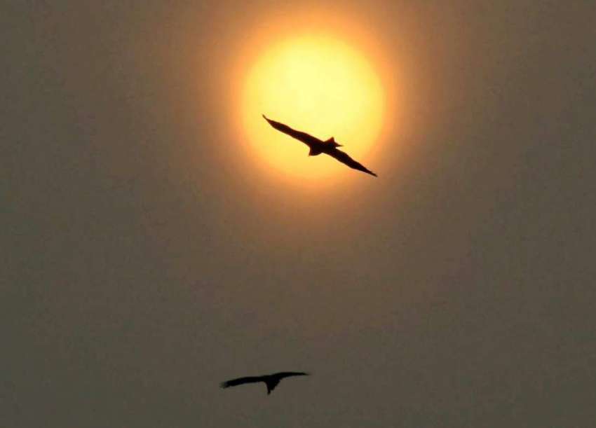 لاہور: صوبائی دارلحکومت میں چھائے بادلوں میں نکلے ہوئے سورج ..
