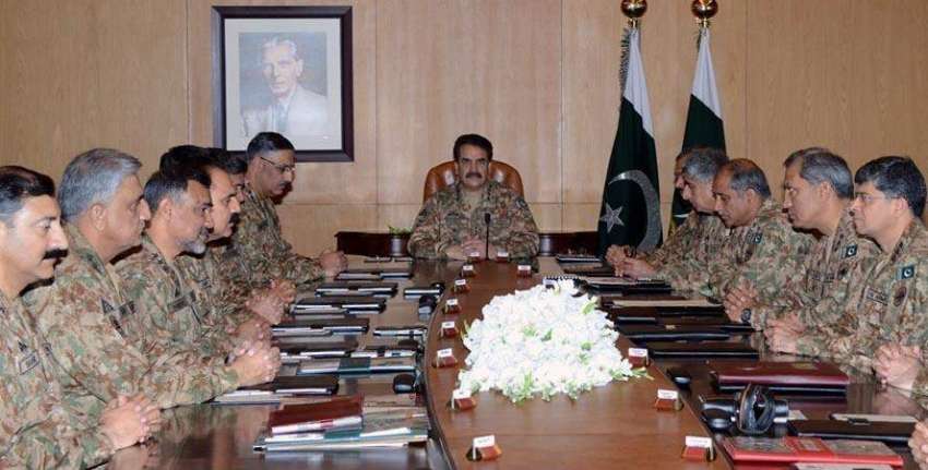 راولپنڈی: جنرل راحیل شریف ، کور کمانڈرز کے اجلاس کی صدارت ..