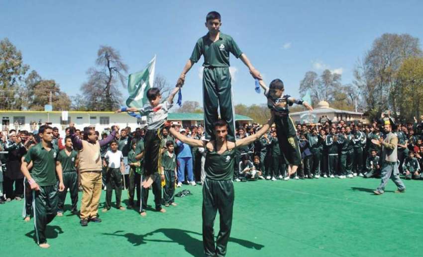 ایبٹ آباد: جمناسٹک کے کھلاڑی خیبر پختونخوا گیمز کی افتتاحی ..