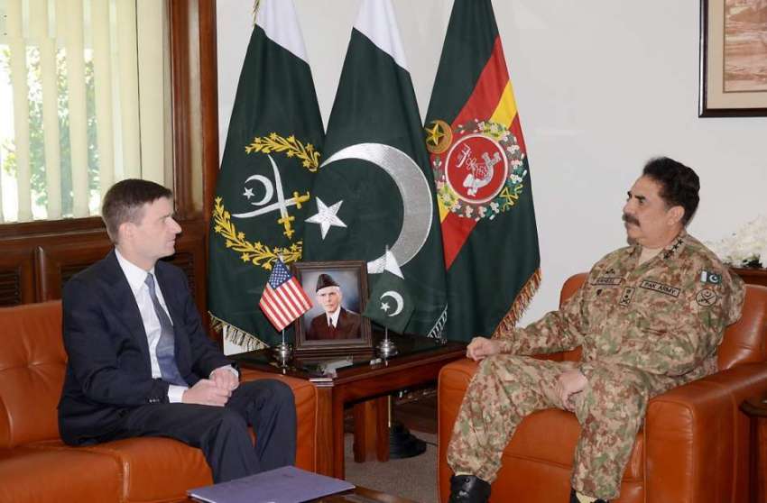 راولپنڈی: آرمی چیف جنرل راحیل شریف سے امریکی سفیر ڈیوڈ ہیل ..
