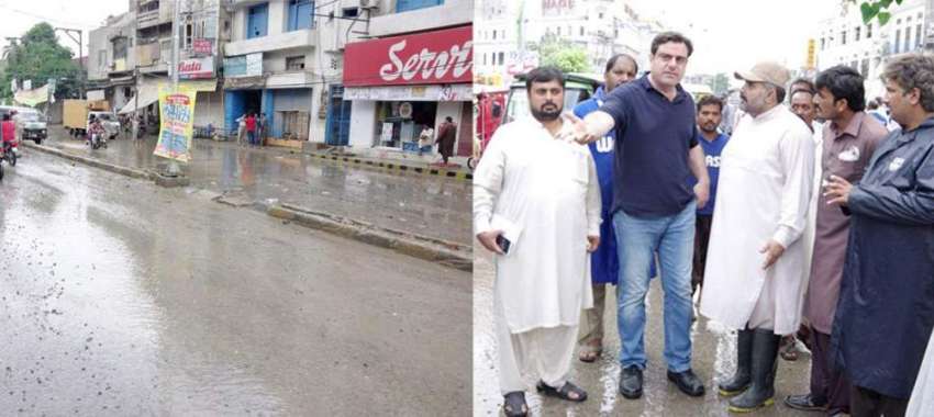 لاہور: صوبائی وزیر خوراک بلال یاسین لکشمی چوک میں بارشی ..