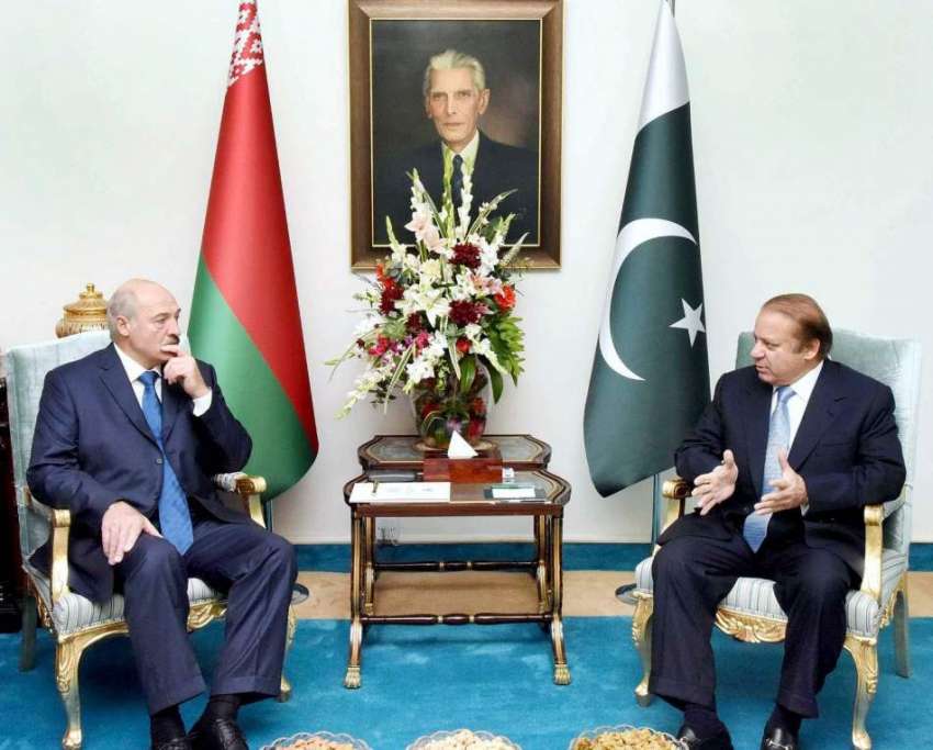 اسلام آباد: وزیر اعظم نواز شریف اور بیلا روس کے صدر الیگزینڈر ..