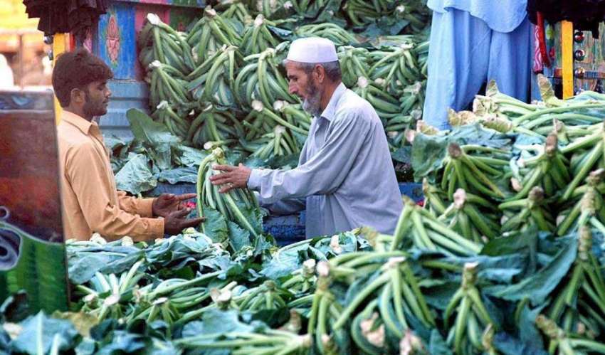 اسلام آباد: ایک معمر شخص سبزی منڈی میں گوبھی فروخت کر رہا ..