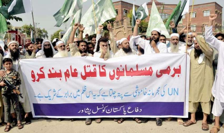 پشاور: دفاع پاکستان کونسل کے زیر اہتمام روہنگیا مسلمانوں ..