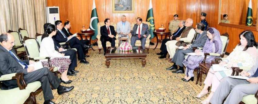 اسلام آباد: صدر مملکت ممنون حسین سے چینی وزیر برائے سائنس ..
