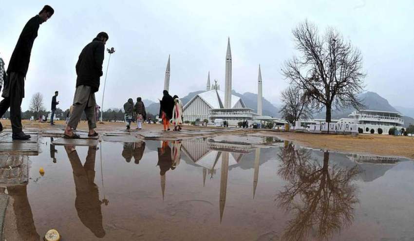 اسلام آباد: وفاقی دارالحکومت میں واقع فیصل مسجد کا خوبصورت ..