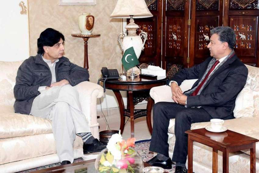 اسلام آباد: وفاقی وزیر داخلہ چوہدری نثار علی خان سے میئر ..