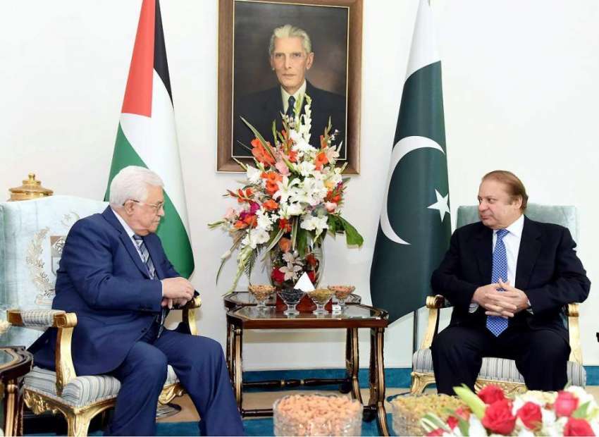 اسلام آباد: وزیر اعظم نواز شریف اور فلسطین کے صدر محمود عباس ..