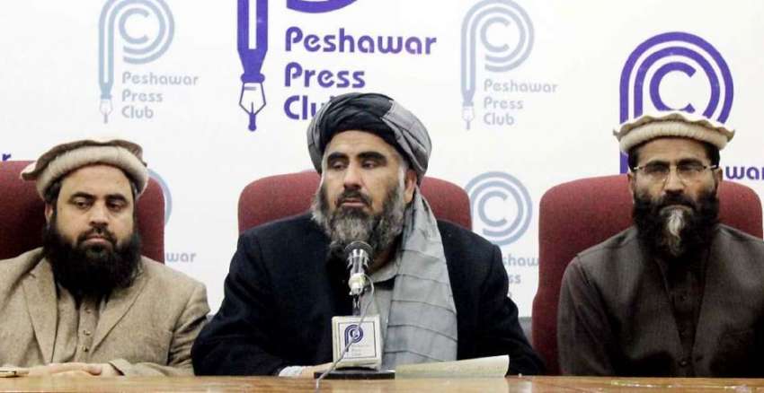 پشاور: جے یو آئی فاٹا کے امیر عبدالشکور بٹنی پریس کانفرنس ..