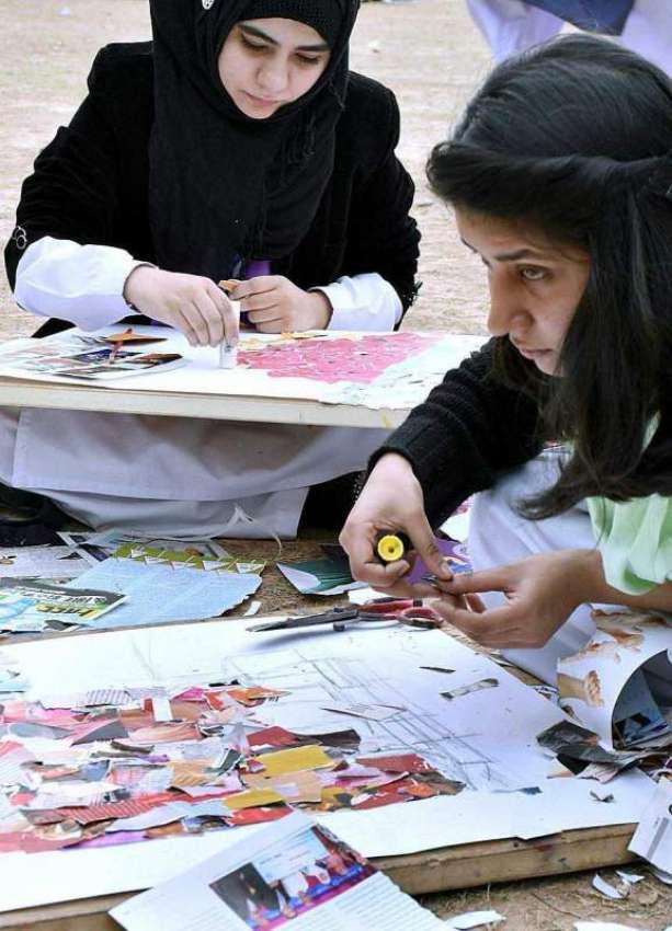 اسلام آباد: اسلام آباد کالج فار گرلز میں طالبات پینٹنگ مقابلوں ..