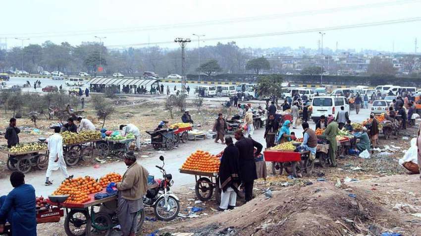 اسلام آباد: شہری سڑک کنارے لگی ریڑھیوں سے مختلف اقسام کے ..