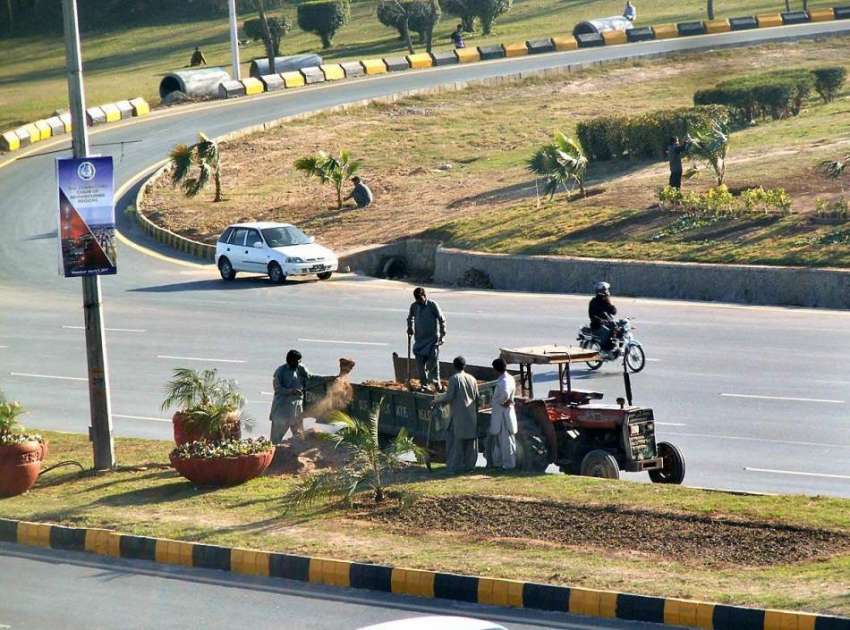 اسلام آباد: وفاقی دارالحکومت میں سی ڈی کے اہلکار پودوں کی ..