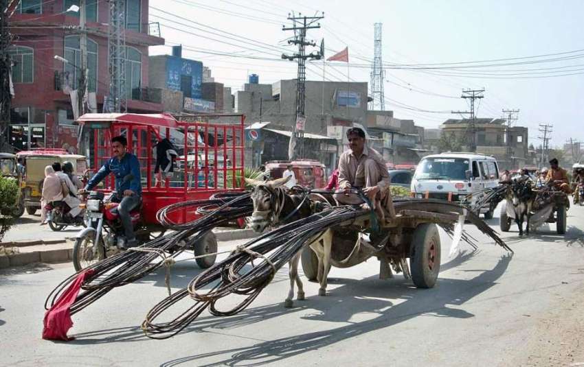فیصل آباد: ایک مزدور گدھا ریڑھے پر اوور لوڈنگ کیے جا رہا ..