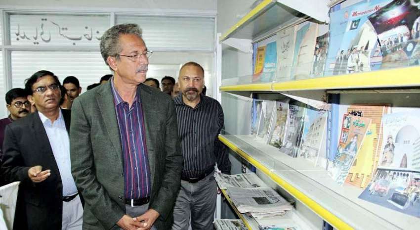 کراچی: میئرکراچی وسیم اختر لوکل گورنمنٹ لائبریری کا دورہ ..