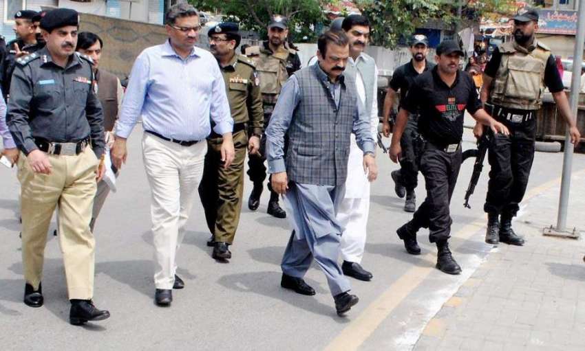 راولپنڈی: وزیر قانون رانا ثناء اللہ ریلی کے راستوں کا معائنہ ..