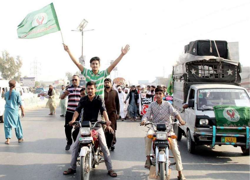 لاہور: پاکستان سنی تحریک کے زیر اہتمام عقیدہ ختم نبوت مارچ ..