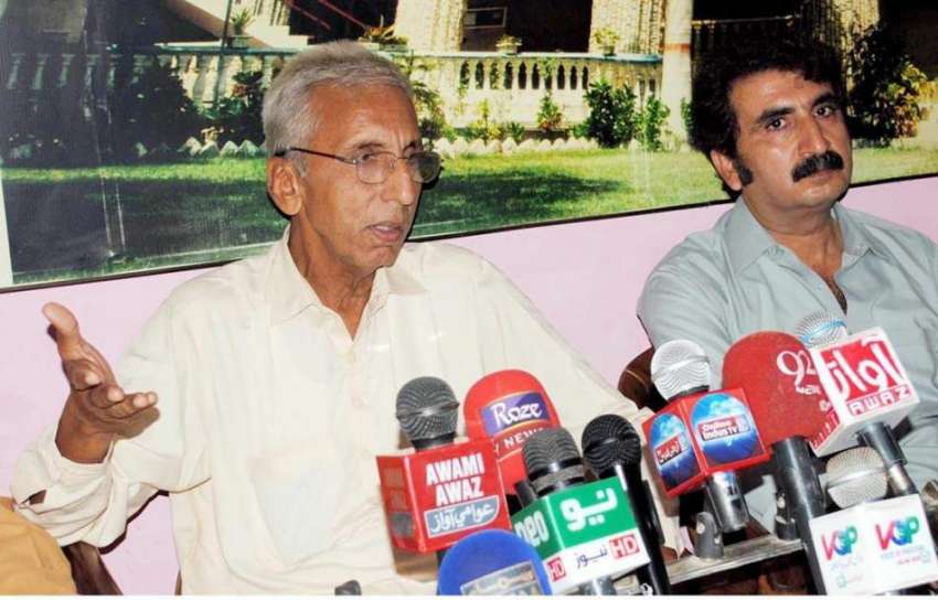 حیدر آباد: سندھ پروگریسیو کمیٹی کے رہنما عبدالخالق جونیجو ..