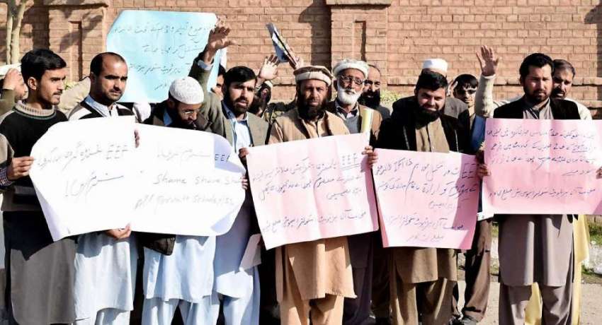 پشاور: آل پرائیویٹ سکولز ایسوسی ایشن کے زیر اہتمام مظاہرین ..