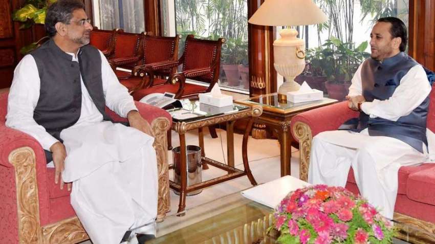 اسلام آباد: وزیراعظم شاہد خاقان عباسی سے وزیر اعلیٰ گلگت ..