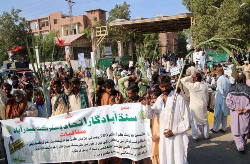 حیدر آباد: سندھ آباد گار اتحاد کے زیر اہتمام مطالبات کے حق ..