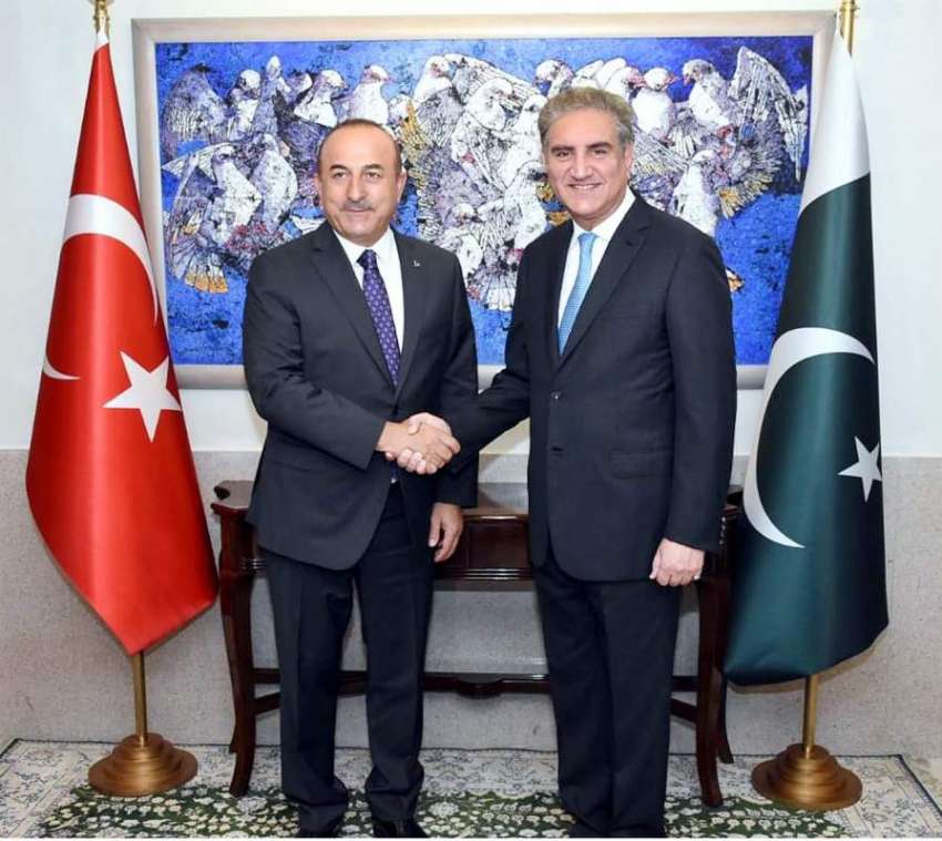 اسلام آباد: وزیر خارجہ مخدوم شاہ محمود قریشی سے ترکی کے وزیر ..