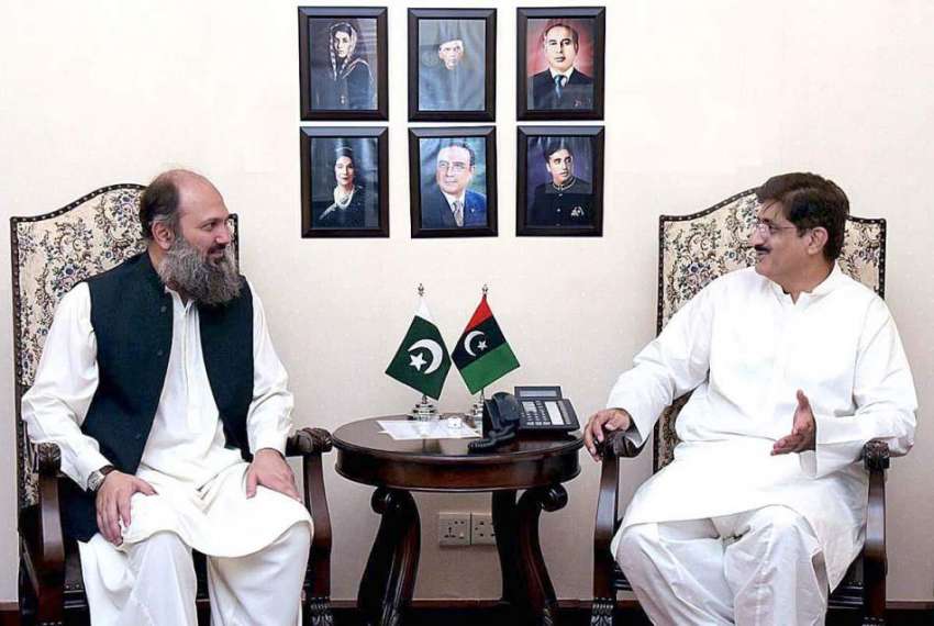 کراچی: وزیراعلیٰ سندھ سید مراد علی شاہ اور وزیر اعلیٰ بلوچستان ..