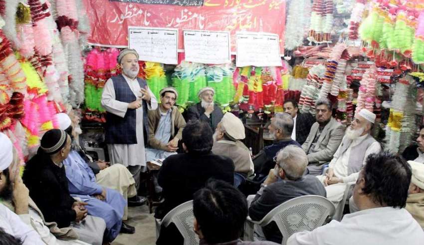 پشاور: تاجر اتحاد کینٹ کے چیئرمین مجیب الرحمن کینٹ کے تاجروں ..
