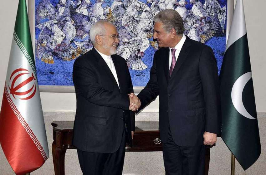 اسلام آباد: وزیر خارجہ مخدوم شاہ محمود حسین قریشی اور ایرانی ..