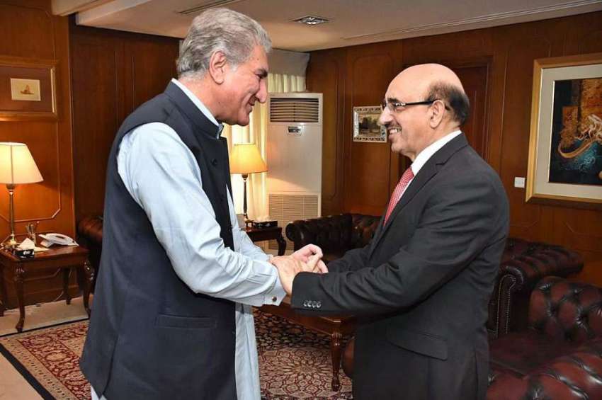 اسلام آباد: وزیر خارجہ مخدوم شاہ محمود قریشی سے صدر آزاد ..