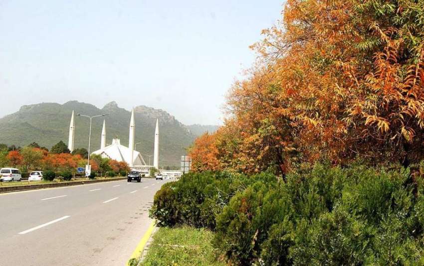 اسلام آباد: وفاقی دارالحکومت میں واقع فیصل مسجد کا خوبصورت ..