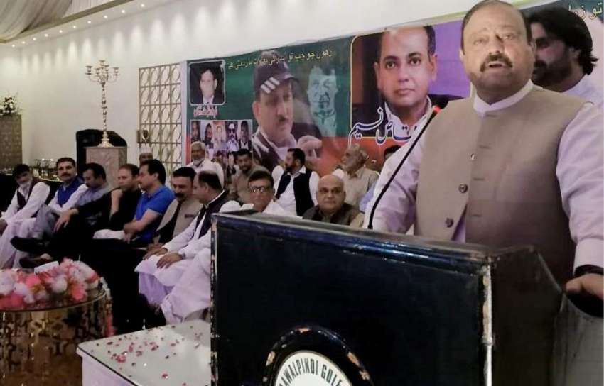 راولپنڈی: پی ٹی آئی کشمیر کے صدر بیرسٹر سلطان محمو دچوہدری ..