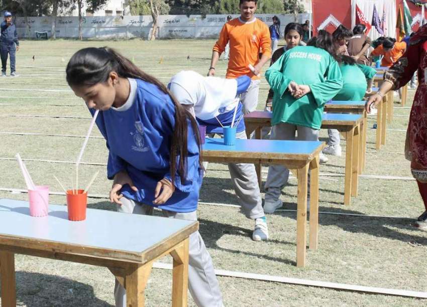 حیدرآباد: ایڈمن کرامر سکول کے سپورٹس ڈے کے موقع پر بچے مختلف ..