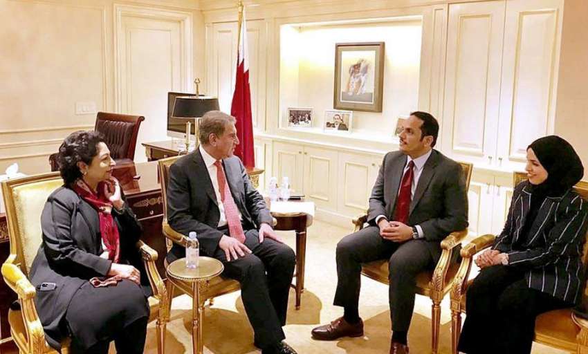 نیویارک: وفاقی وزیر خارجہ مخدوم شاہ محمود قریشی سے قطر کے ..