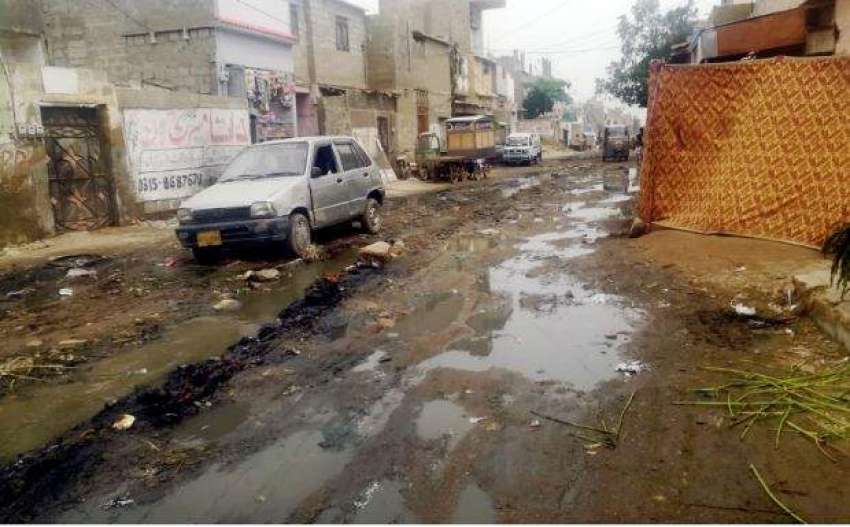 کراچی: کورنگی ڈھائی الفلاح مسجد ریاض چوک یوسی 35 کی ایک سڑک ..