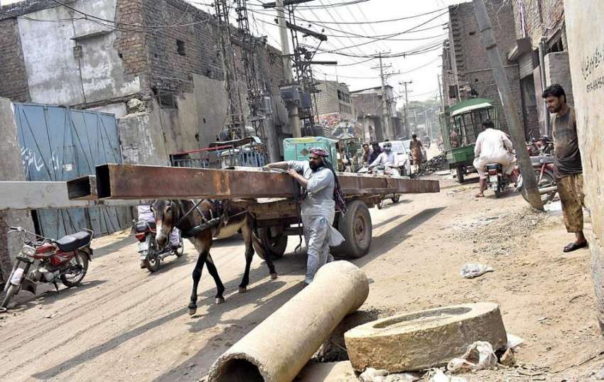 فیصل آباد: مزدور گدھا ریڑھی پر اوور لوڈنگ کیے جا رہا ہے جو ..