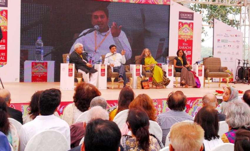 کراچی:اردو تھیٹر کے زیر اہتمام لٹریچر فیسٹیول کے دوران ذین ..