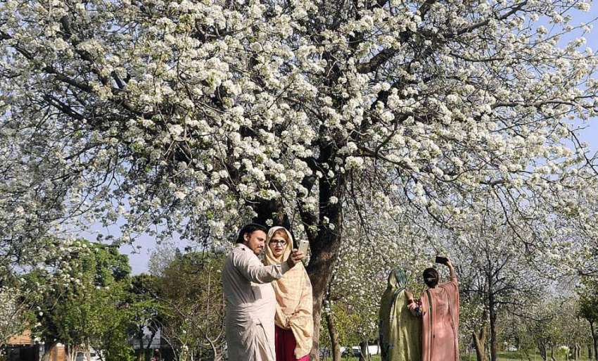اسلام آباد: شہر میں موسم بہار کے موسم کے موقع پر پھولوں سے ..