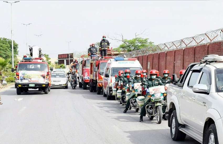 راولپنڈی: فائر فائٹرز کے عالمی دن کے موقع پر ریسکیو 1122 راولپنڈی ..