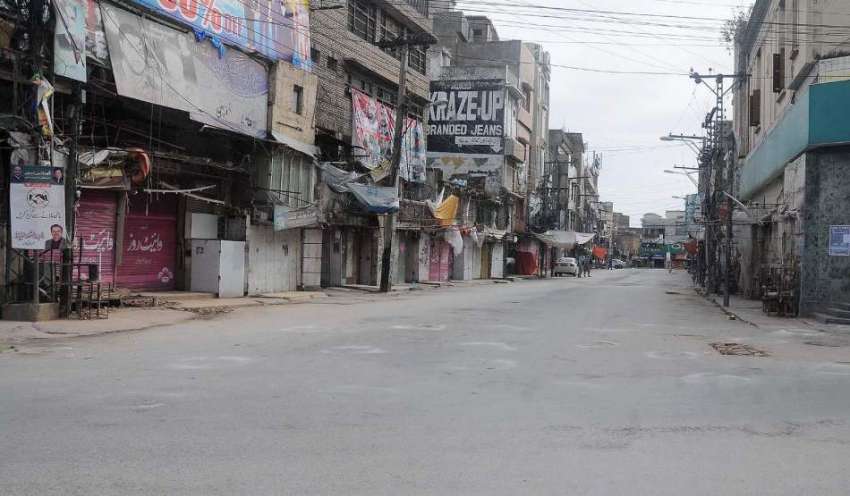 راولپنڈی، لاک ڈائون کے باعث مصروف ترین باڑہ بازار سنسان ..