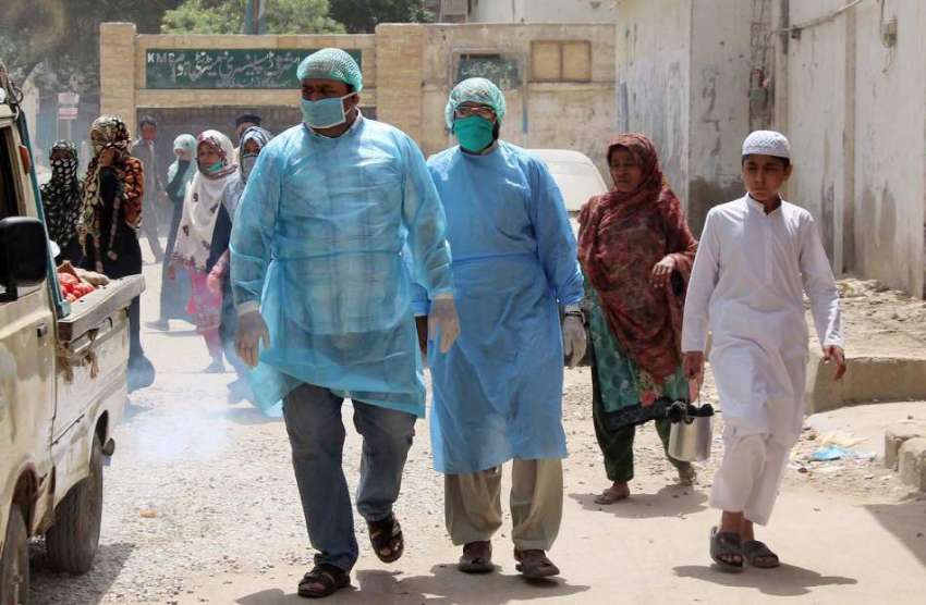 کراچی: لیاری یوسی نائن میں کورونا وبا کے کے  کیسز بڑھنے کے ..