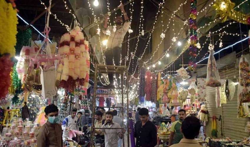 لاہور، عید میلاد النبی کی مناسبت سے باغبانپورہ بازار کو ..