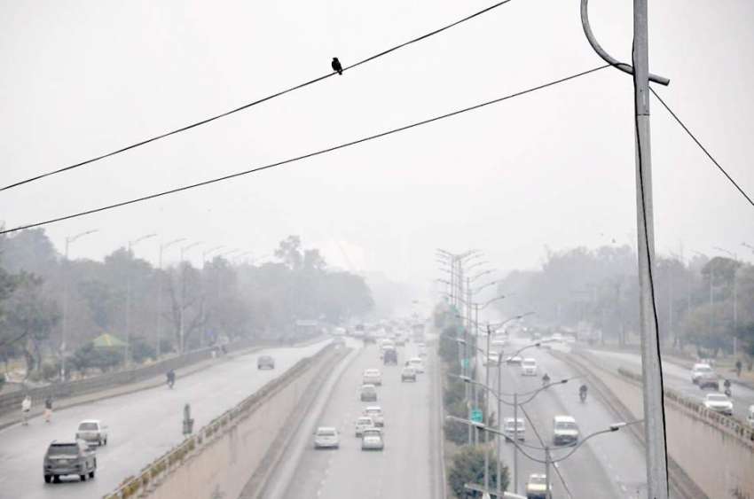 اسلام آباد: شہر میں بارش کے بعد دھند کا منظر۔