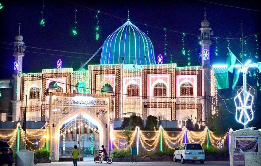 حیدرآباد، ربیع الاول کی مناسبت سے میمن مسجد کو خوبصورتی ..