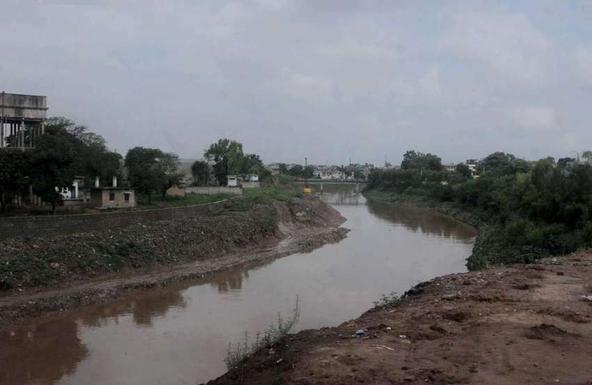 راولپنڈی: صبح سویرے ہونیوالی بارش کے پانی کا ریلہ نالی سے ..